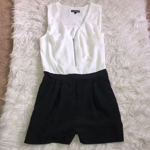 Express black and white romper